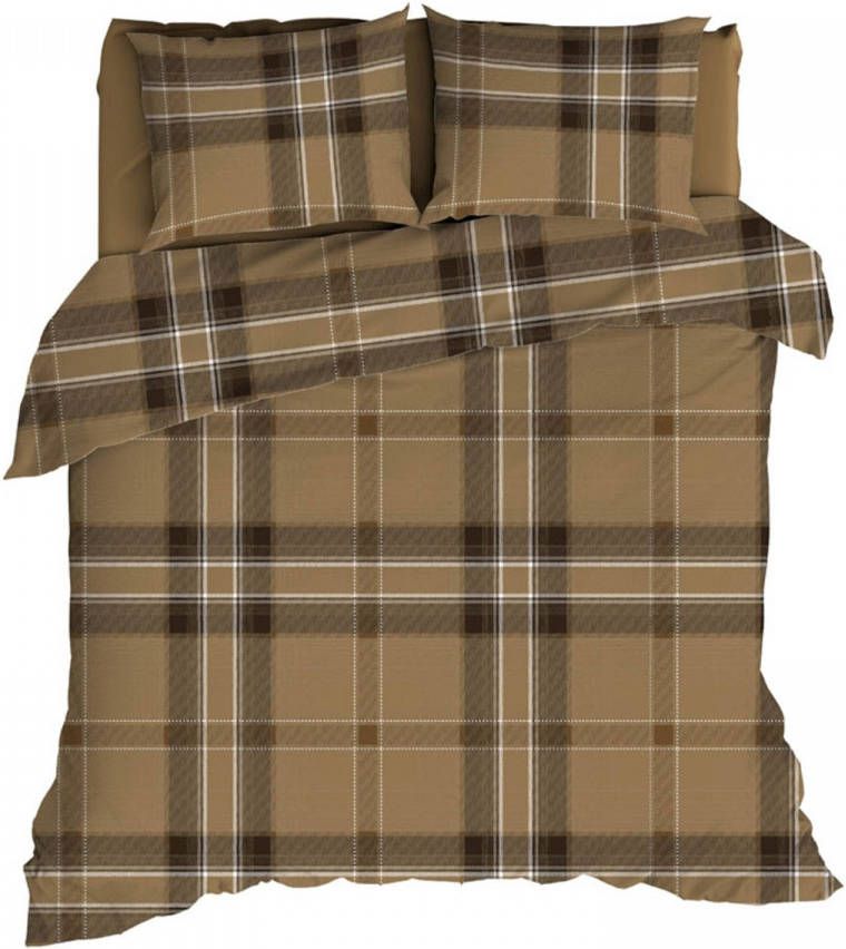 Romanette Flanellen Dekbedovertrek Colpasso Taupe lits jumeaux(240 X 200/220 Cm )
