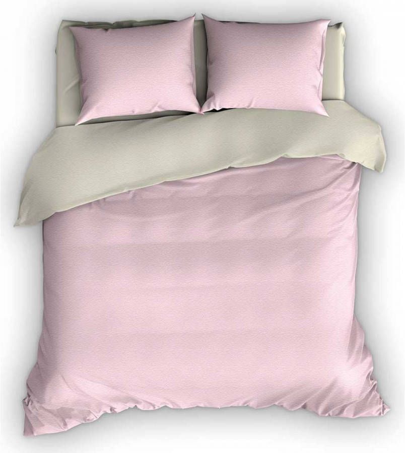 Romanette Flanellen Dekbedovertrek Comtesse Roze/ivoor 140x200/220