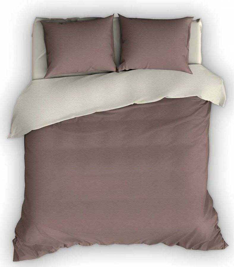Romanette Flanellen Dekbedovertrek Comtesse Taupe/ivoor 200 X 200/220 Cm