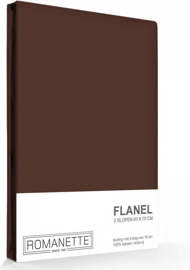 Romanette Flanellen Kussenslopen Bruin(2 stuks )