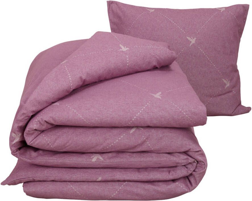 SimbaShop De Witte Lietaer Dekbedovertrek Katoen Flanel Piper Eenpersoons 140 X 200/220 Cm Roze