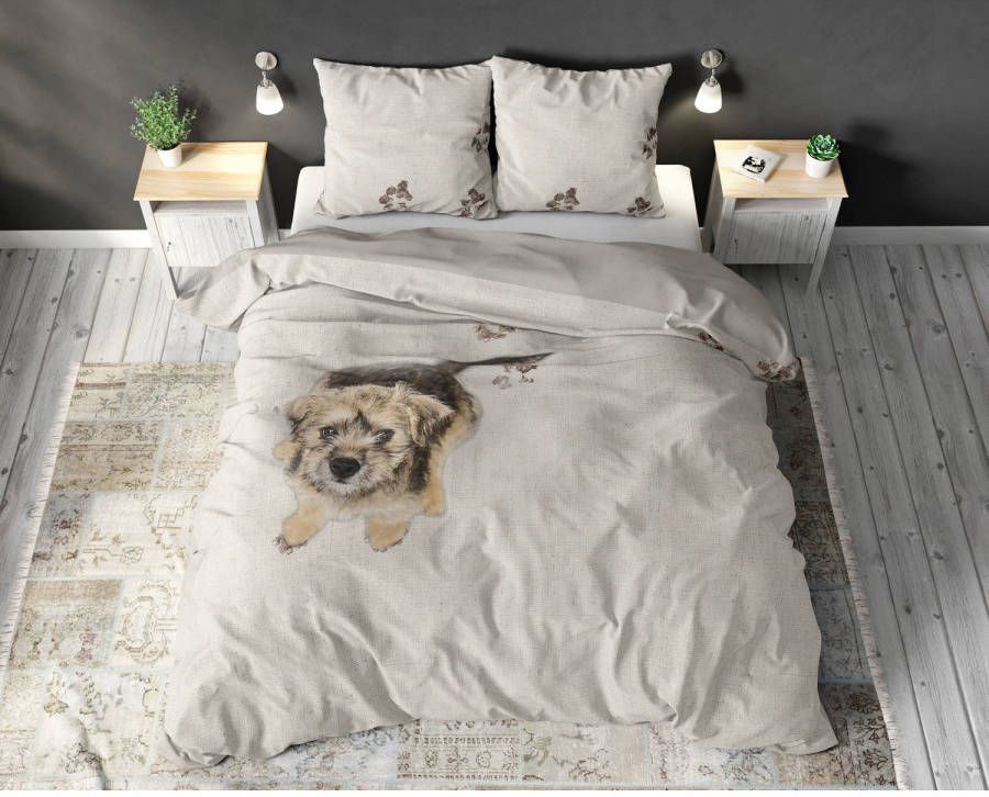 Sleeptime Dekbedovertrek Nozem Fotoprint Met Knoopsluiting, Incl. Kussenslopen Creme 2 persoons 200 X 220 Cm + 2 Slopen