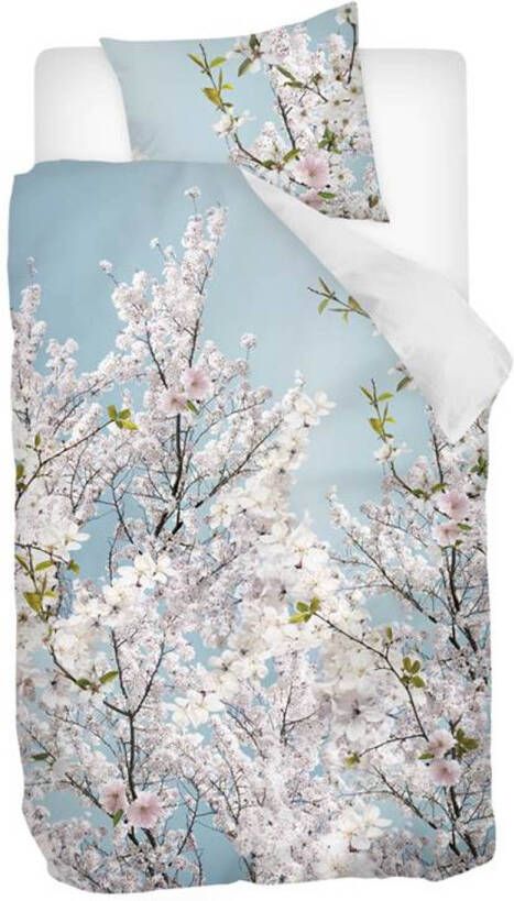 Snoozing Blue Sky Flanel Dekbedovertrek Eenpersoons 140x200/220 Cm Blauw