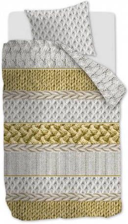 Snoozing Cardiff Dekbedovertrek Eenpersoons 140x200/220 Cm Flanel Oker