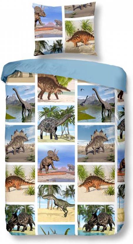 Snoozing Dinosaur Flanel Dekbedovertrek Flanel/Katoen Peuter(120x150 Cm + 1 Sloop) Multi