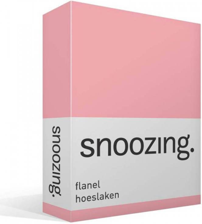 Snoozing Flanel Hoeslaken 80/90x200 Cm Roze