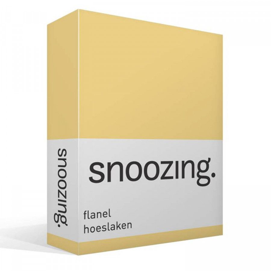 Snoozing Flanel Hoeslaken 160x200 Cm Geel