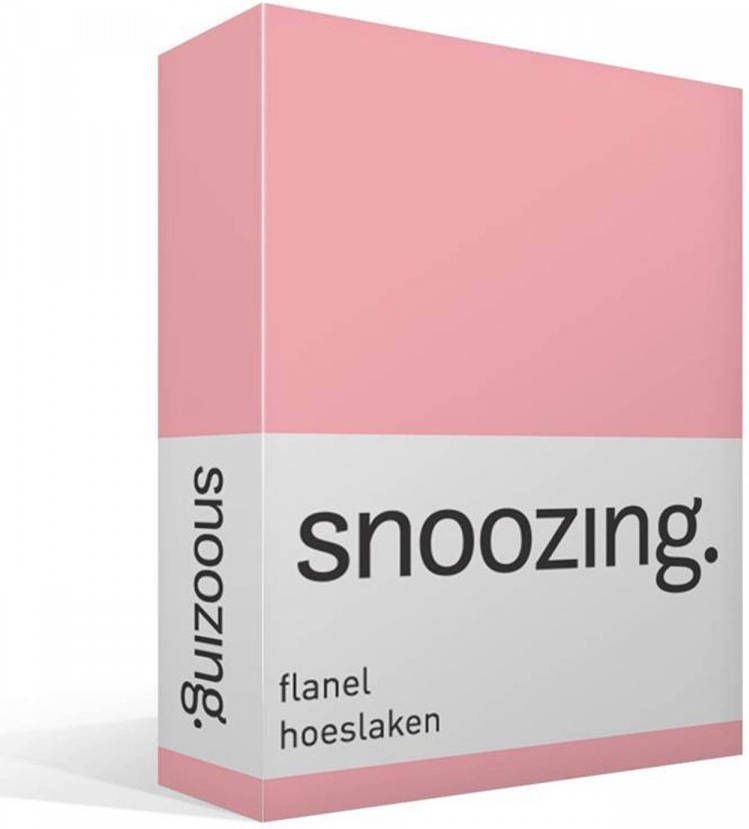 Snoozing Flanel Hoeslaken 160x200 Cm Roze