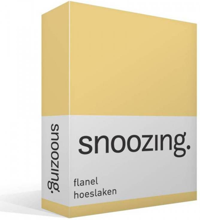 Snoozing Flanel Hoeslaken 160x210/220 Cm Geel
