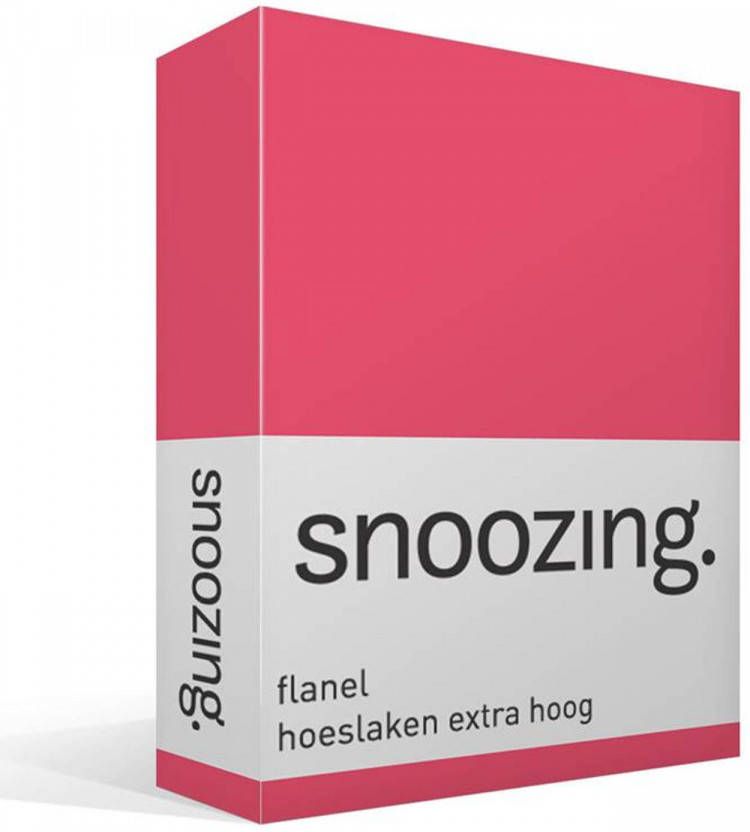 Snoozing Flanel Hoeslaken Extra Hoog 180x210/220 Fuchsia