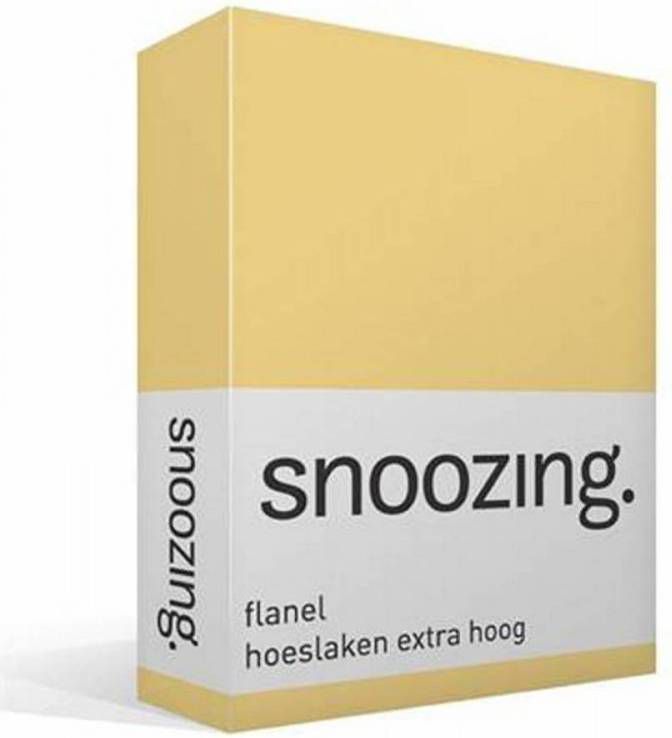 Snoozing Flanel Hoeslaken Extra Hoog 160x210/220 Geel