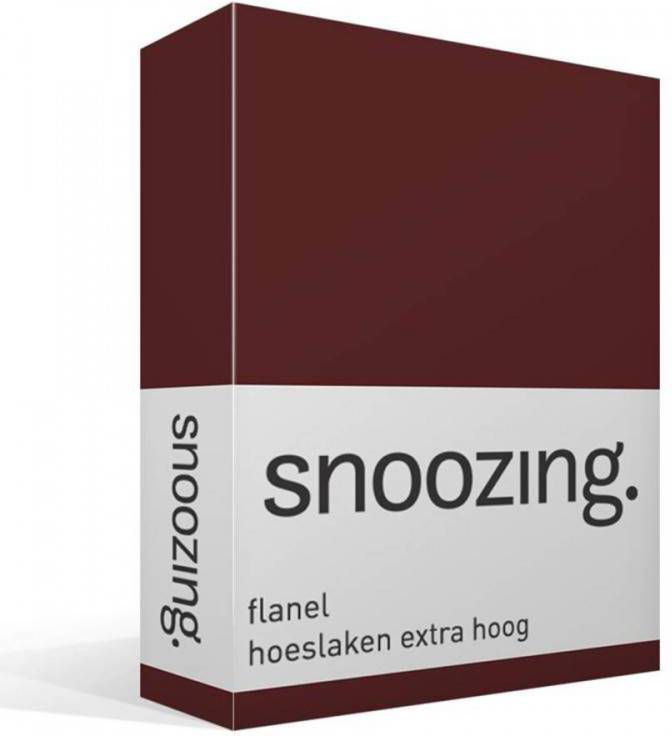 Snoozing Flanel Hoeslaken Extra Hoog 200x210/220 Aubergine