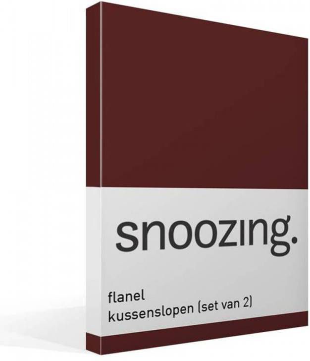 Snoozing Flanel Kussenslopen Set Van 2 40x60 Aubergine