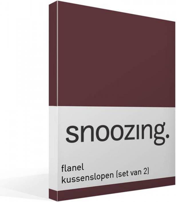 Snoozing Flanel Kussenslopen Set Van 2 50x70 Aubergine