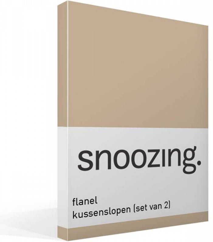 Snoozing Flanel Kussenslopen Set Van 2 50x70 Camel