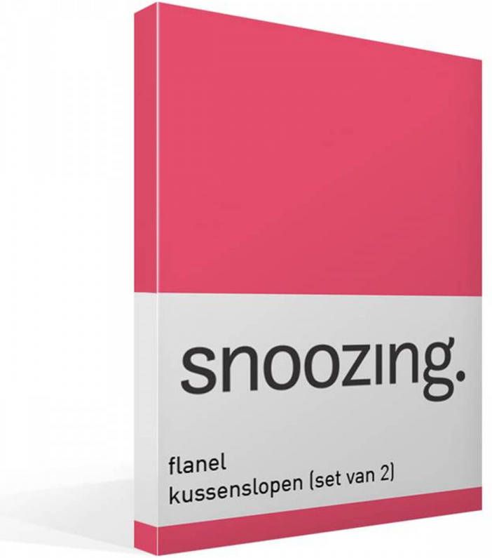 Snoozing Flanel Kussenslopen Set Van 2 50x70 Fuchsia
