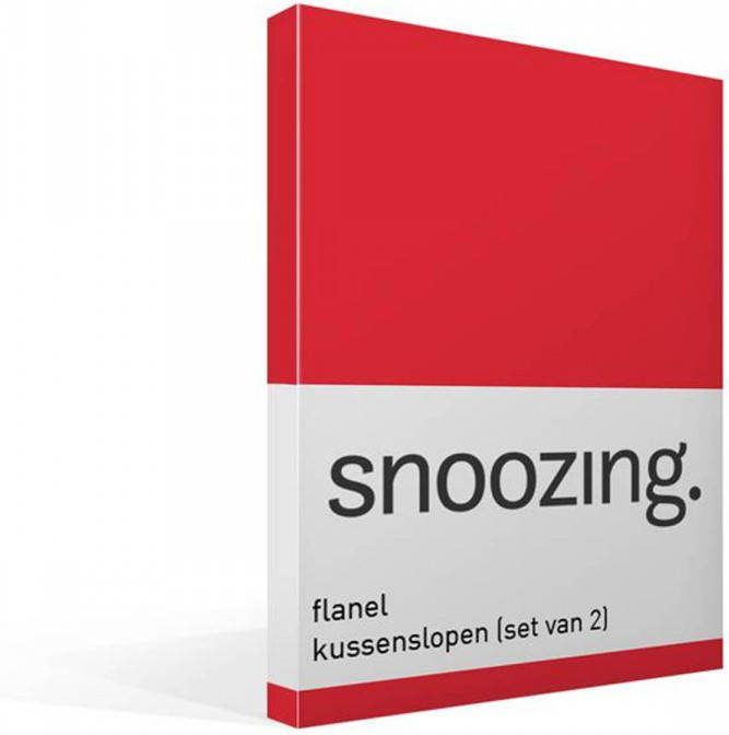 Snoozing Flanel Kussenslopen Set Van 2 50x70 Rood