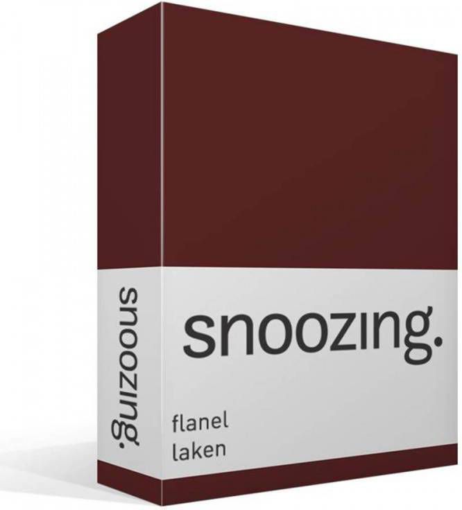 Snoozing Flanel Laken Tweepersoons 200x260 Aubergine