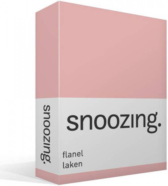 Snoozing Flanel Laken Tweepersoons 200x260 Roze