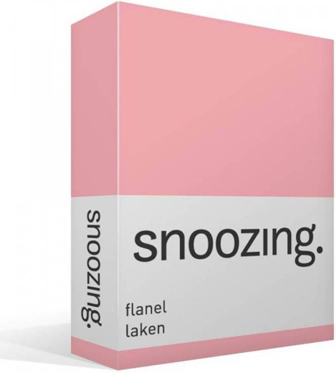 Snoozing Flanel Laken Lits jumeaux 280x300 Roze