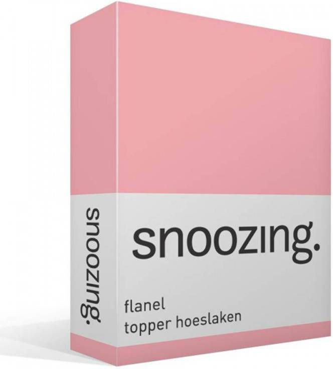 Snoozing Flanel Topper Hoeslaken 70x200 Cm Roze