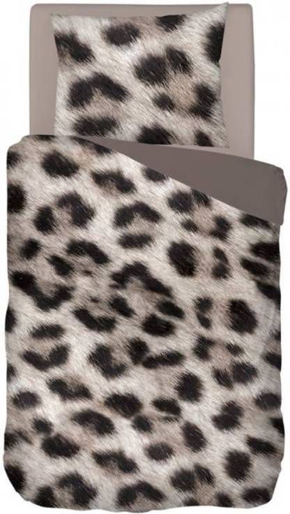 Snoozing Jaguar Flanel Dekbedovertrek 1 persoons(140x200/220 Cm + 1 Sloop) Flanel Taupe
