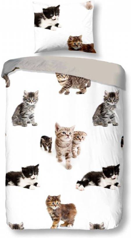 Snoozing Kittens Dekbedovertrek Junior Flanel 120x150 Cm + 1 Kussensloop 60x70 Cm Multi Kleur