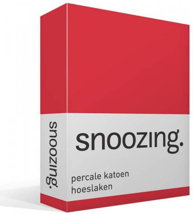 Snoozing Hoeslaken 180x200 Percale Katoen Rood