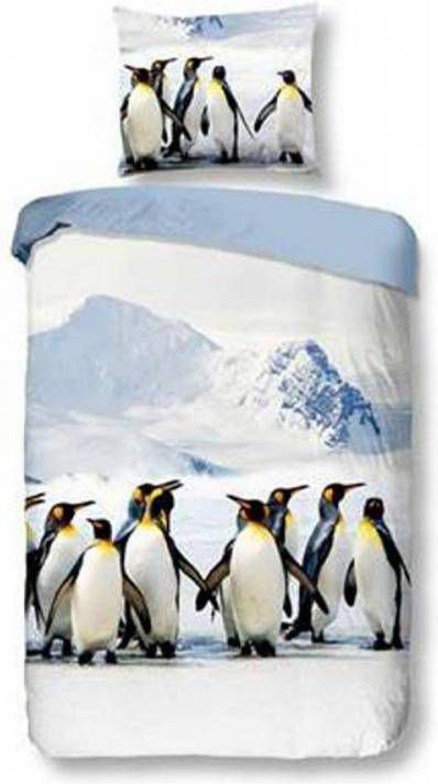 Snoozing Pinguins Flanel Dekbedovertrek 1 persoons(140x200/220 Cm + 1 Sloop )
