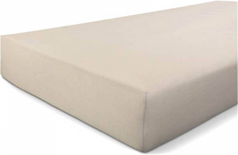Walra Jersey Stretch Hoeslaken 100% Gebreide Jersey Katoen Lits-jumeaux (180x200/210 Cm) Zand