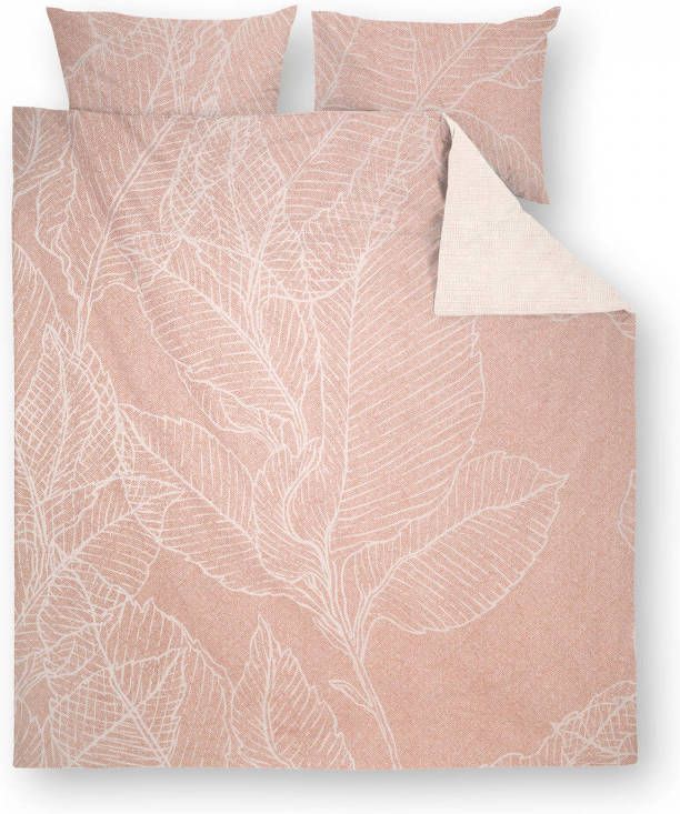 Walra Leaves & Trees Dekbedovertrek 2 persoons(200x200/220 Cm + 2 Slopen) Flanel Cognac