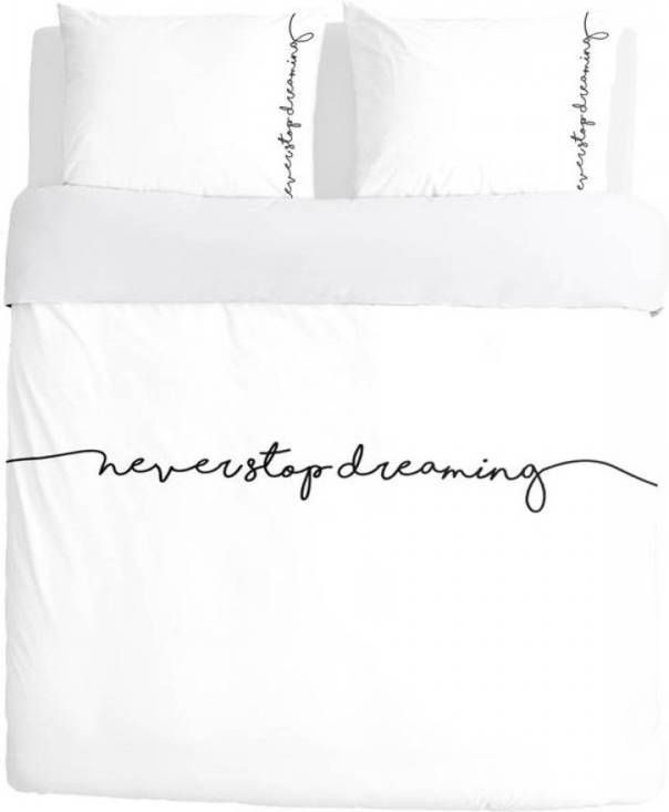 Walra Never Stop Dreaming Dekbedovertrek 1-persoons (140x200/220 Cm + 1 Sloop) Flanel Wit