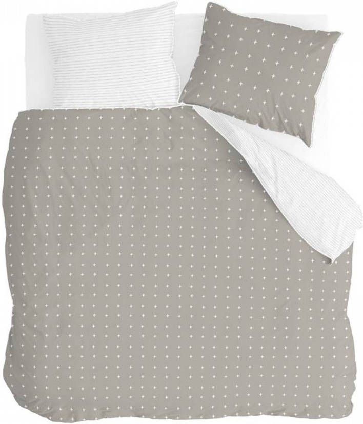 Walra Odd Twins Dekbedovertrek Lits jumeaux(240x200/220 Cm + 2 Slopen) Katoen Greige