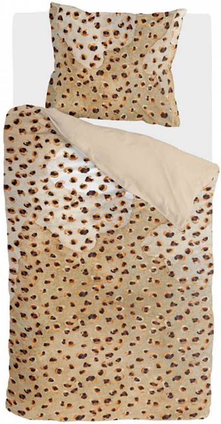 Walra Wild Animal Dekbedovertrek 1 persoons(140x200/220 Cm + 1 Sloop) Flanel Toffee