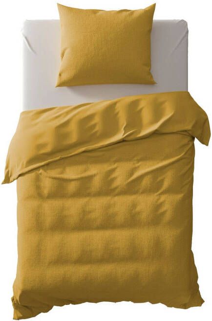 Yellow Dekbedovertrek Katoen Cialda Ochre Gold 140x200/220cm