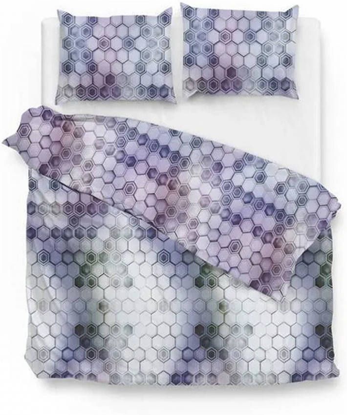 Zo Home Zo! Home Dekbedovertrek Manou Paars Lits jumeaux Xl 260x200/220 Cm