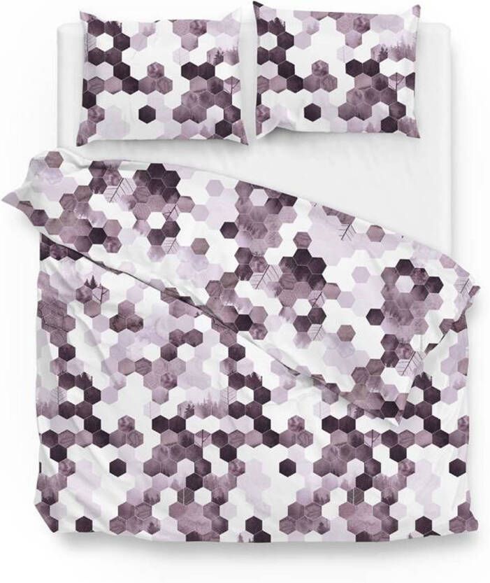 Zo Home Zo!home Neo Dekbedovertrek 2 persoons(200x200/220 Cm + 2 Slopen) Katoen Mauve