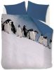 Ambiante dekbedovertrek Penguins blauw 240x200/220 cm Leen Bakker online kopen