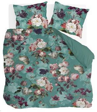 Smulderstextiel nl Byrklund Flowers United Dekbedovertrek 2 persoons(200x200/220 Cm + 2 Slopen) Katoen Turquoise