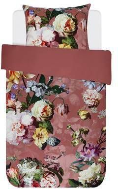 Essenza Fleur Dekbedovertrek 100% Katoen satijn 1 persoons(140x200/220 Cm + 1 Sloop) 1 Stuk(60x70 Cm) Roze