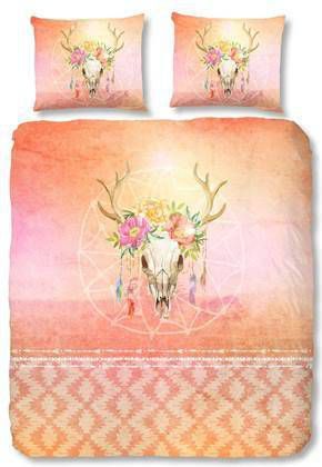 Good Morning dekbedovertrek Skully oranje 240x200/220 cm Leen Bakker