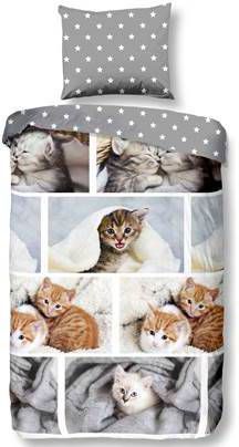 Good Morning kinderdekbedovertrek Kitty multikleur 140x200/220 cm Leen Bakker