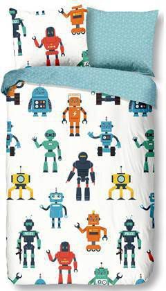 Good Morning kinderdekbedovertrek Robots multikleur 140x200/220 cm Leen Bakker online kopen