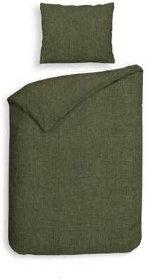 Heckett & Lane Flanel Dekbedovertrek Franela Hunter Groen Lits jumeaux Xl 260x200/220 Cm