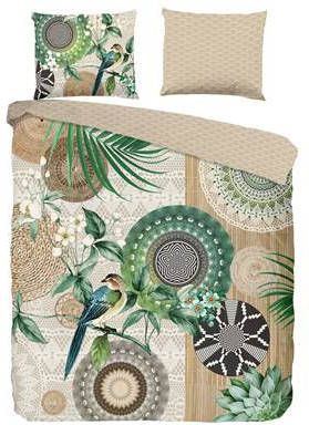 HIP Collection Tonrar Flanel Dekbedovertrek 2 persoons(200x200/220 Cm + 2 Slopen) Flanel Sand