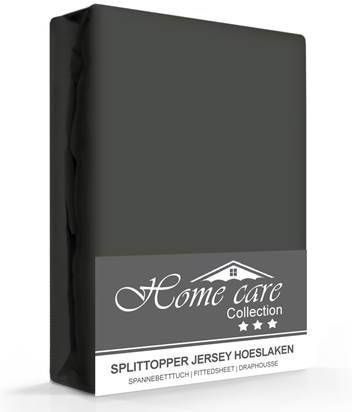 Sleeptime Splittopper Hoeslaken Jersey Strecht Katoen 90cm Splitdiepte Antraciet
