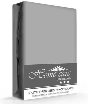 Sleeptime Splittopper Hoeslaken Jersey Strecht Katoen 90cm Splitdiepte Grijs