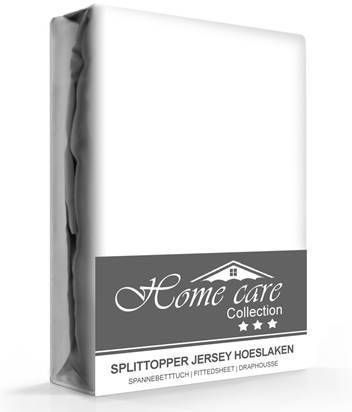 Sleeptime Splittopper Hoeslaken Jersey Strecht Katoen 90cm Splitdiepte Wit