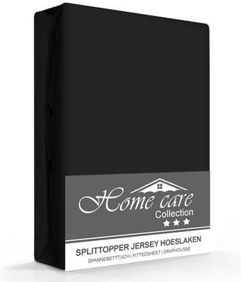 Sleeptime Splittopper Hoeslaken Jersey Strecht Katoen 90cm Splitdiepte Zwart