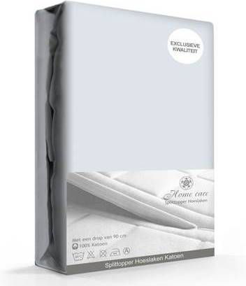 Sleeptime Splittopper Hoeslaken 100% Katoen 90cm Splitdiepte Grijs